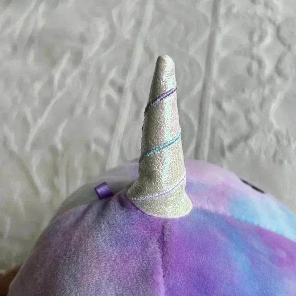 Squishmallows Hallie The Narwhal Galaxy Tie Dye 8” Kellytoy Purple Blue - Picture 8 of 9
